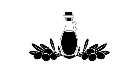 olive oil and bottle vector illustration