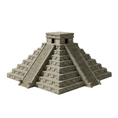 Illustration of Chichen Itza Pyramid Structure with Ancient Architecture