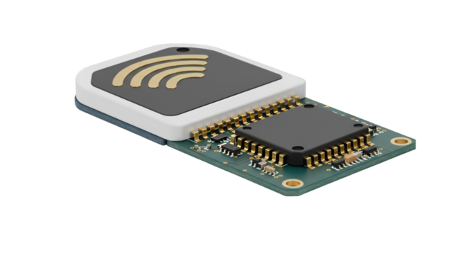 Illustration of Grey Electronic Component Device Microchip and Circuit Board