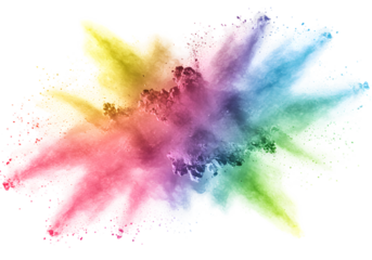 Abstract Colorful Powder Splash Explosion Rainbow Holi Background Png