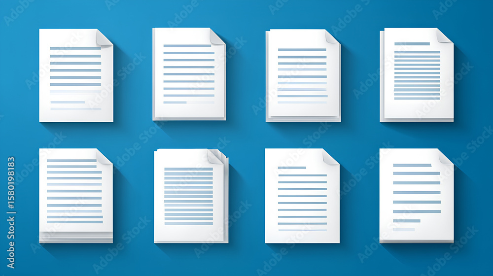 Poster document . paper symbol with single and multiple page.