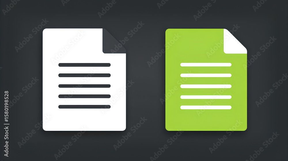 Poster document . paper symbol with single and multiple page.