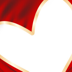 Elegant Indonesian Independence Day Frame with Heart Cutout – Red and Gold PNG

