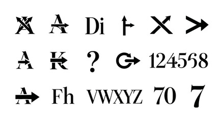 Variety of Arrow Symbols and Typographic Elements in Vector Format Customizable Directional Icons and Font Characters (51).eps