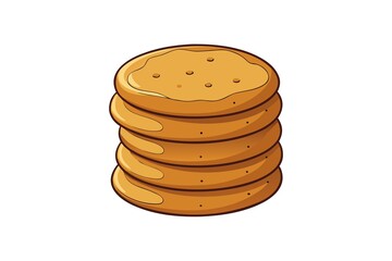 Stack of Pancakes Cartoon Illustration on White Background for Stock Use