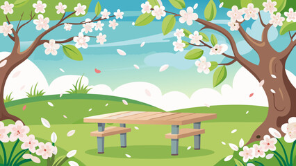 spring landscape with a tree