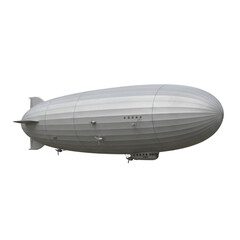 Naklejka premium Illustration of Gray Vintage Zeppelin Airship with Transparent Background