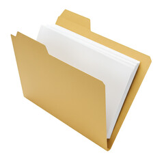 Illustration Of A Manilla Folder Containing White Papers On Transparent