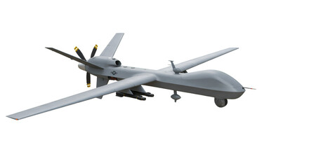 Obraz premium Illustration of Military Drone Aircraft Unmanned Gray Isolated Transparent Background