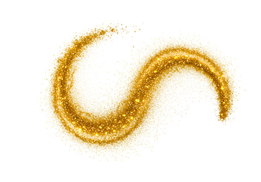 Abstract Golden Glitter Sparkle Trail for Festive Celebrations on Black