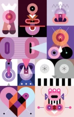 Fotobehang Abstracte Kunst Collection of abstract shapes and geometric designs, decorative vector elements. They are each on a separate layer and can be used as a standalone image.  ©  danjazzia