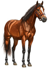 Obraz premium Illustration of Brown Horse Animal Isolated on Transparent Background