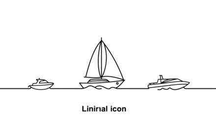 Illustration Of Silhouette Boats Ships With Transparent Background