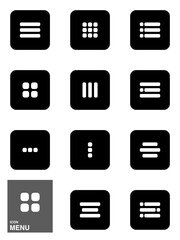 Menu Icon Set,UI UX Interface Symbols Collection