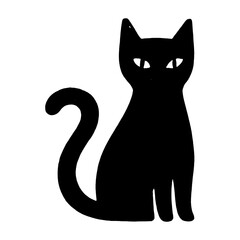 Silhouette cat illustration PNG vector