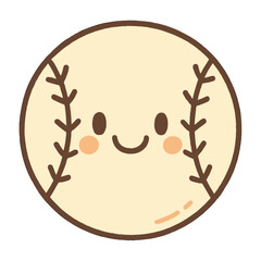 Fototapeta premium Cute smiling baseball illustration vector