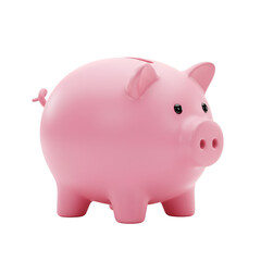 Fototapeta premium Illustration of Pink Piggy Bank with Transparent Background for Savings