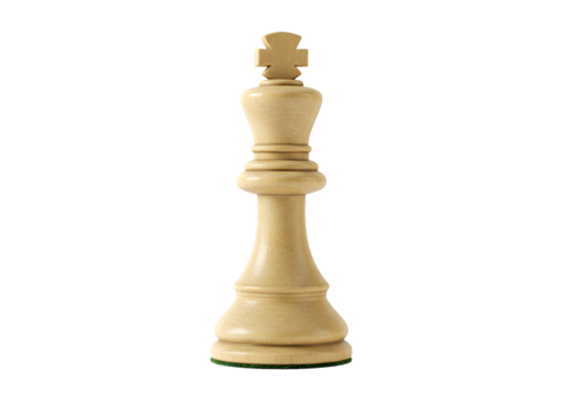 Isolated King Chess Piece Single White Game Piece On Transparent Background
