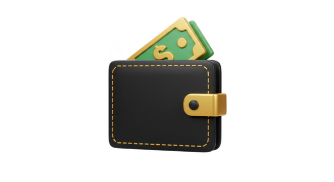 Illustration of Wallet with Money Finance Business and Cash PNG - Powered by Adobe