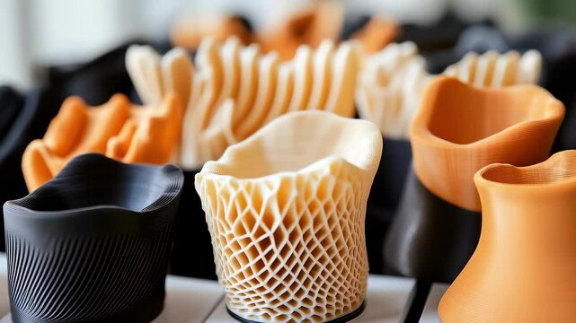 Display of Various Colors 3D Printing Technology Products