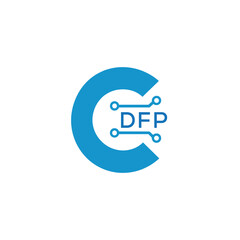 Classic Shield Logo with Stars and DFP Letters – Premium Badge or Security Brand Identity. DFP Letter Logo.
