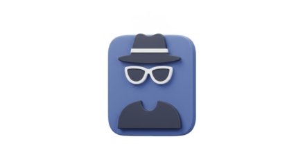Incognito 3D Icon Anonymous Hacker Internet Security Private Concept