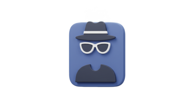 Incognito 3D Icon Anonymous Hacker Internet Security Private Concept