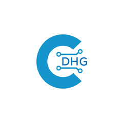 Classic Shield Logo with Stars and DHG Letters – Premium Badge or Security Brand Identity. DHG Letter Logo.
