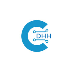Classic Shield Logo with Stars and DHH Letters – Premium Badge or Security Brand Identity. DHH Letter Logo.

