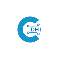 Classic Shield Logo with Stars and DHI Letters – Premium Badge or Security Brand Identity. DHI Letter Logo.
