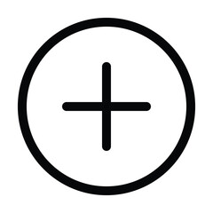 Obraz premium Outline plus icon to add, increase, or create new