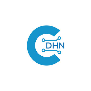 Classic Shield Logo with Stars and DHN Letters &ndash; Premium Badge or Security Brand Identity. DHN Letter Logo.
