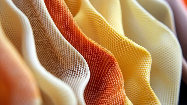 Delicate Texture Display of Colorful Mesh Fabric