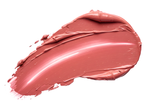 Isolated Lipstick Smear Texture Beauty Gloss Pink Makeup On Transparent Background