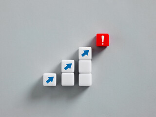 Upward trend is suddenly interrupted by an unexpected problem