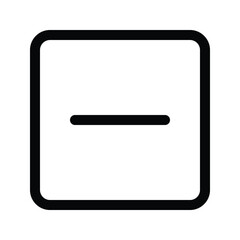 Outline minus icon to remove, deduct, or decrease