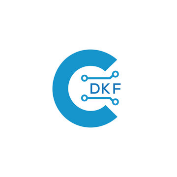 Classic Shield Logo with Stars and DKF Letters &ndash; Premium Badge or Security Brand Identity. DKF Letter Logo.
