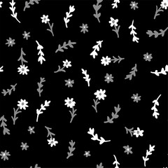 Seamless Botanical Pattern with Blossoms, Perfect for textile design, wallpaper creation, or decorative projects