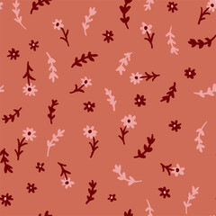 Seamless Botanical Pattern with Blossoms, Perfect for textile design, wallpaper creation, or decorative projects