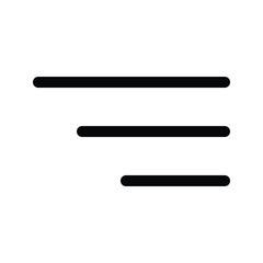 Outline menu icon for lists, options, and navigation