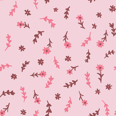 Seamless Botanical Pattern with Blossoms, Perfect for textile design, wallpaper creation, or decorative projects