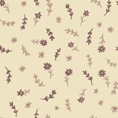 Seamless Botanical Pattern with Blossoms, Perfect for textile design, wallpaper creation, or decorative projects