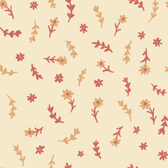 Seamless Botanical Pattern with Blossoms, Perfect for textile design, wallpaper creation, or decorative projects