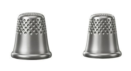 Isolated 3D Render Of Metal Silver Thimble For Sewing And Protection