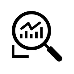 Magnifying glass over stock ticker chart represents market analysis, depicting financial data review, investment strategy and economic trends. Stock ticker under a magnifier for stock analysis.