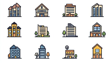 Mega Set of Real Estate, Building, and Construction Logos in a Vector Collection for Professional Branding 