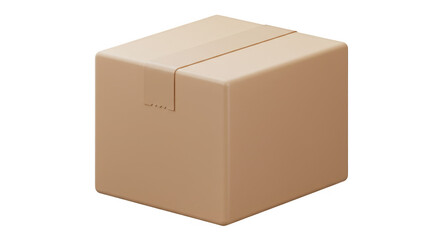 Isolated 3D Rendering Brown Cardboard Box Shipping Package Delivery