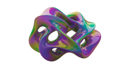 Iridescent Holographic Shape an Abstract Transparent Background 3d Render