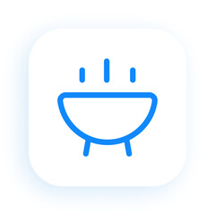 Barbecue Grill with Three Sausages and Smoke Line