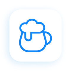 Glass of Beer with Bubble Foam on Top